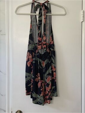 O’NEILL Halter Romper Black Floral Medium NWOT